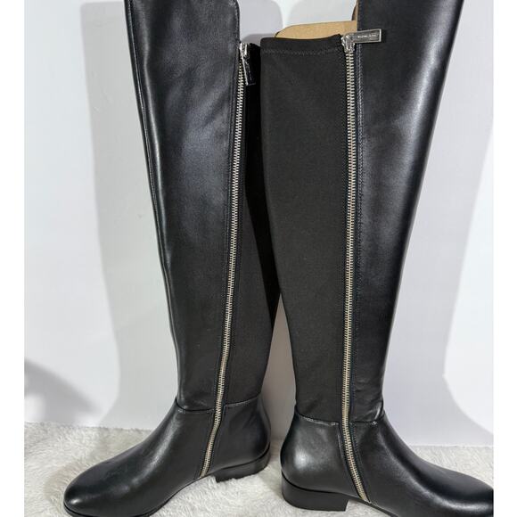 Michael Kors Bromley Flat Boot Knee High Stretch Back Leather Size 5 New in Box - Picture 2 of 11